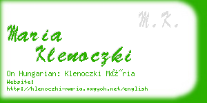 maria klenoczki business card